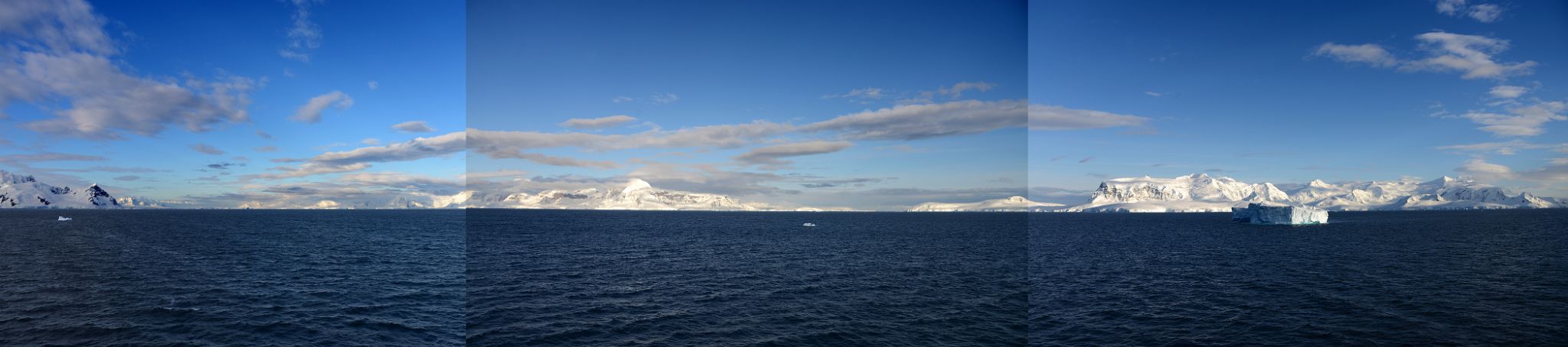01A Panoramic View Of Mountainous Islands From Quark Expeditions Antarctica Cruise Ship Nearing Cuverville Island